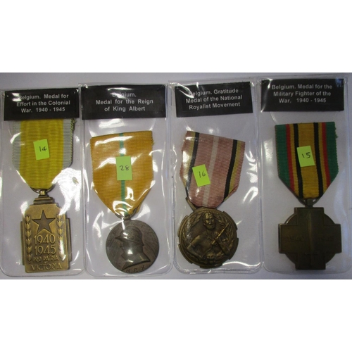 64 - Belgium. Collection including Order of the Red Cross 1st Class, NSB Veterans Cross, Order of Leopold... 