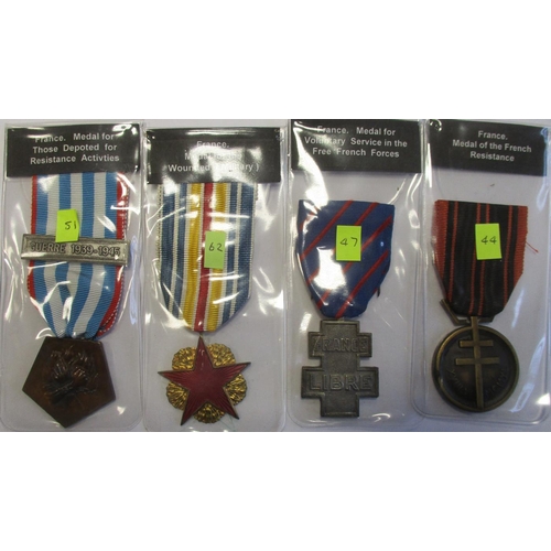 67 - France. Collection including 1914-1918 Croix de Guerre, Croix de Guerre Overseas Operations, Medaill... 