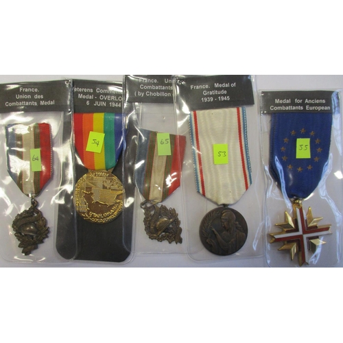 67 - France. Collection including 1914-1918 Croix de Guerre, Croix de Guerre Overseas Operations, Medaill... 