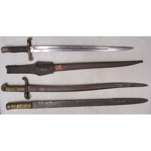 89A - World long bayonet and sword range including USA 1942 Springfield by UFH, Belgium FN M1924 (2), Fran... 