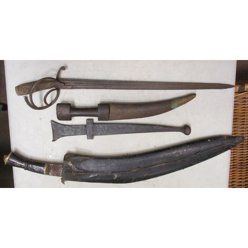 89A - World long bayonet and sword range including USA 1942 Springfield by UFH, Belgium FN M1924 (2), Fran... 