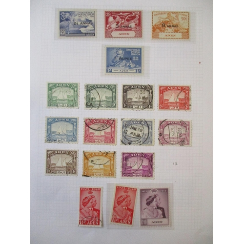 154 - Aden. Mint and used coln on leaves incl 1937 set to 5r FU, 1939-48 set M or FU, 1948 RSW UM, 1951 se... 