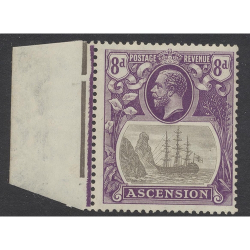 159 - Ascension 1924-33 8d marginal example M, with var “broken mainmast”. (SG 17a) Cat £325 (See photo) (... 