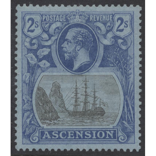 160 - Ascension 1924-33 2/- with “torn flag” var, M. (SG 19b) Cat £750 (See photo) (S)