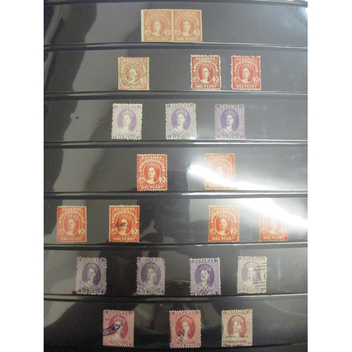 167 - Bahamas. Early to modern mint and used coln in binder incl 1859-60 1d pair M, 1861-2 1d FU, 1863-77 ... 