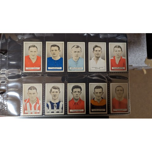 118 - Gallaher. Collection in album with complete sets including Gallaher Footballers in Action, Footballe... 