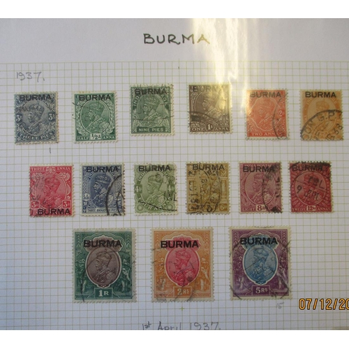 176 - Burma. Early to modern M/U, coln on leaves incl range of early postmarks large QV-KEVII India stamps... 