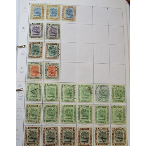 174 - Brunei. 1895-1958 U, coln on leaves incl 1895 set  1906 vals to 10. on 16c.  1907 -10 set 1908-16 va... 