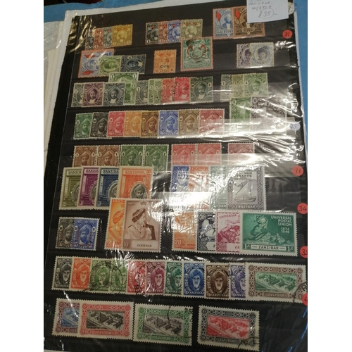 32 - BC QV-QEII misc accum on leaves and stockcards, sorted by country into folders. Incl useful ranges N... 