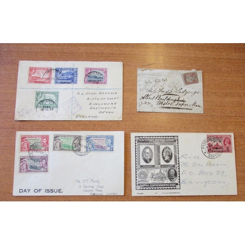 67 - Bc covers QV-QE11  incl GB, Aden Burma India Rhodesia also a nice range of early  Malaya states incl... 