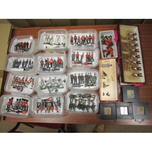 286 - Collection of mostly 54mm lead and plastic soldiers in mixed condition, includes Royal Marines, WW1 ... 