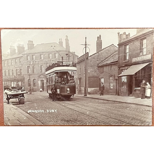 136 - Misc. coln. in large modern album of topo. featuring trams with plenty of RPs. Blackburn incl. Salfo... 