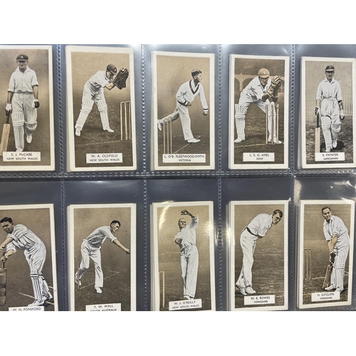 14 - Collection in 8 albums including complete sets with Barratt Test Cricketers, Churchman Famous Cricke... 