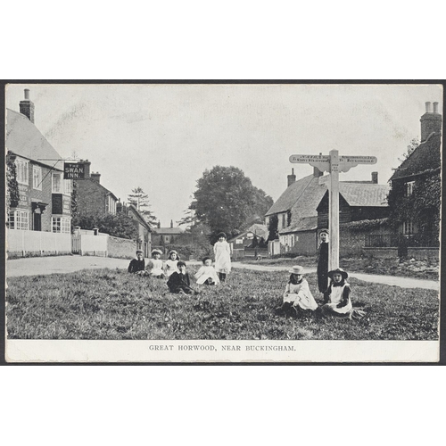 178 - Buckinghamshire. Misc. coln. with better RP and ptd. Street scenes, country houses events etc. Bucki... 