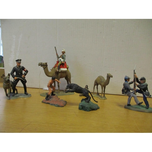 282 - Large accumulation of unboxed, hand painted model  soldiers in very mixed condition in various posit... 