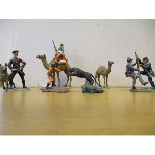 282 - Large accumulation of unboxed, hand painted model  soldiers in very mixed condition in various posit... 