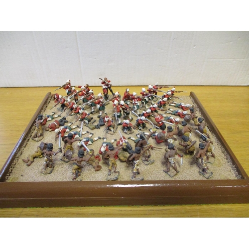 282 - Large accumulation of unboxed, hand painted model  soldiers in very mixed condition in various posit... 