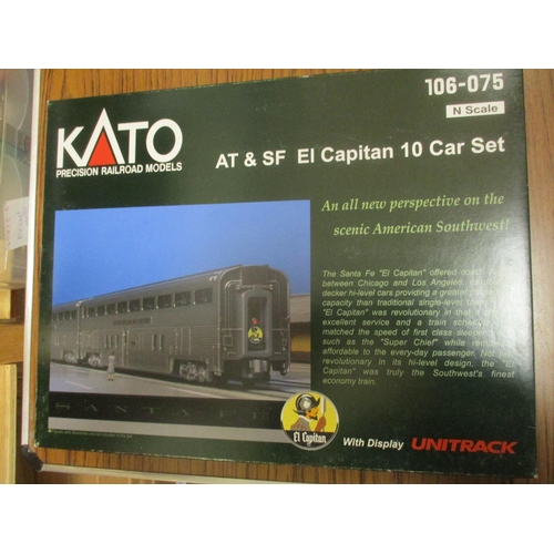 Kato. N gauge 106-075 'El Capitan' 10 car boxed set, mint in excellent ...