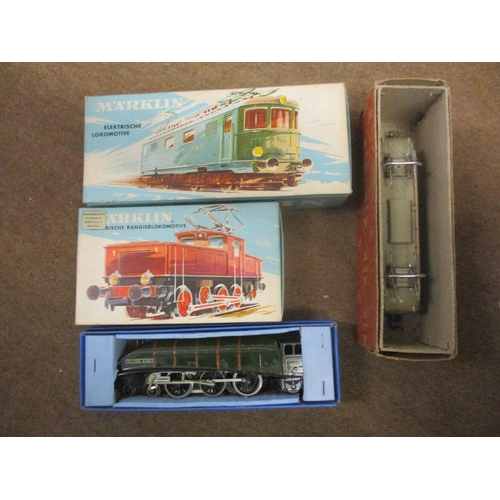 677 - Marklin. Range of OO gauge locomotives, coaches, wagons and track items, generally very good to near... 