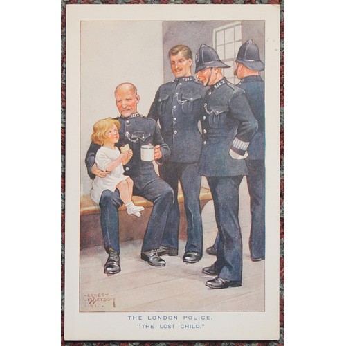 231 - Children. Misc. coln. of artist drawn. Ernest Ibbetson series 995 (with policemen, 5 cards, see phot... 