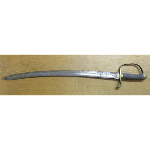 109 - 1864 U.S. cavalry sabre and scabbard, ricasso stamped U.S./MM/1864, reverse stamped Ames Mfg Co/Chic... 