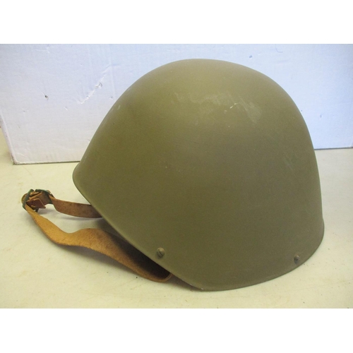 113 - Helmet range all fitted with liners in mixed condition with Greek M1934/39 helmet Size 55, light bro... 