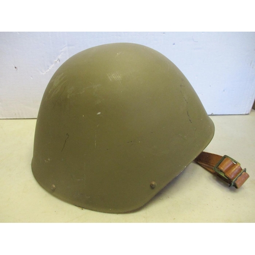 113 - Helmet range all fitted with liners in mixed condition with Greek M1934/39 helmet Size 55, light bro... 