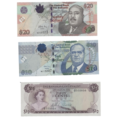 163 - Bahamas. Collection of mid 20th-21st century banknotes, generally very fine/uncirculated, with $20 2... 