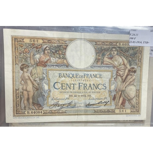 164 - France. Collection in album with 1916 onwards 1000 francs (14), 1990 onwards 500 francs (7) and 1921... 