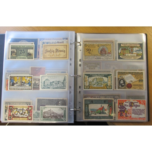 166 - Germany. Collection of Notgeld generally extremely fine to uncirculated in album with World Notgeld ... 