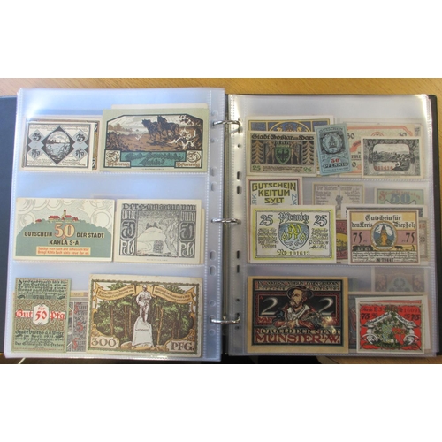 166 - Germany. Collection of Notgeld generally extremely fine to uncirculated in album with World Notgeld ... 