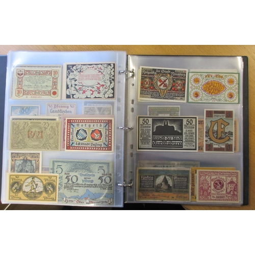 166 - Germany. Collection of Notgeld generally extremely fine to uncirculated in album with World Notgeld ... 