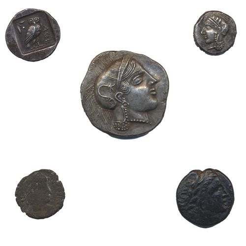 180 - Ancient Greece. Range of Athenian coins in mixed condition with some better, with Athens 449-413BC A... 