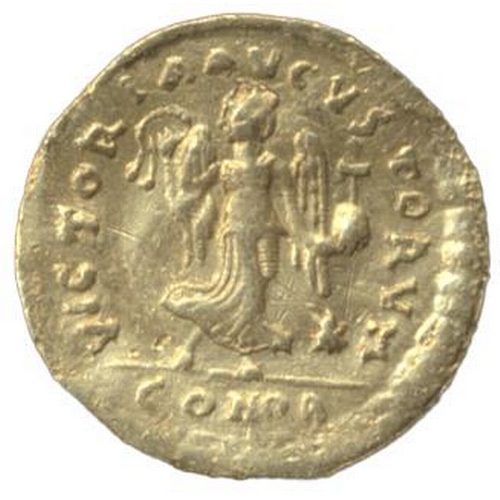 182 - Byzantine Empire. Anastasius I (491-518) gold tremissis. obverse diademed, draped and cuirassed bust... 