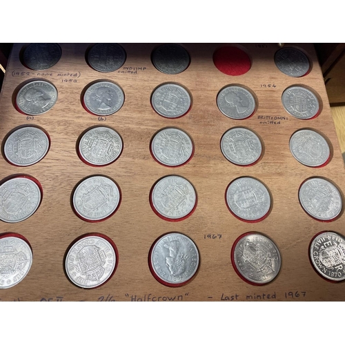 193 - Collection in drawers with date ranges 1881-1960 including crowns (33), half-crowns (75), shillings ... 