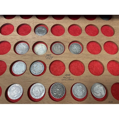 193 - Collection in drawers with date ranges 1881-1960 including crowns (33), half-crowns (75), shillings ... 