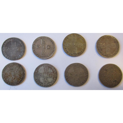 229 - Range of sixpences, generally fine to near very fine, with William III 16XX, 1696Y, 1697, 1697G, Ann... 