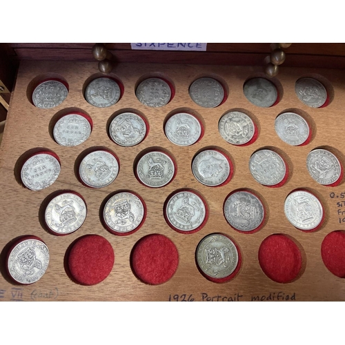 248 - Collection in drawers with date ranges 1901-1960 including threepences (39) threepences silver (70),... 