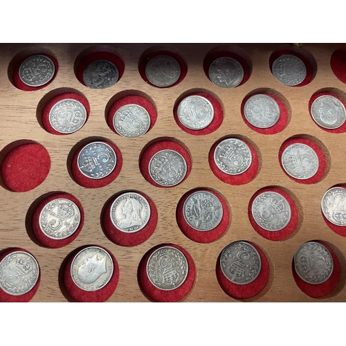 248 - Collection in drawers with date ranges 1901-1960 including threepences (39) threepences silver (70),... 