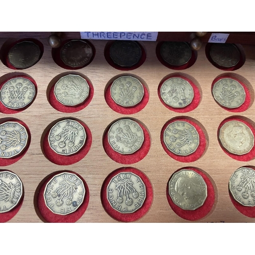 248 - Collection in drawers with date ranges 1901-1960 including threepences (39) threepences silver (70),... 