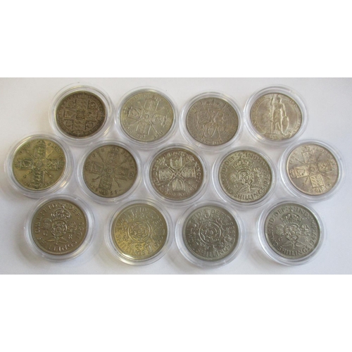 251 - William IV to Elizabeth II range of halfcrowns (15) and florins (13), generally fine to very fine. A... 