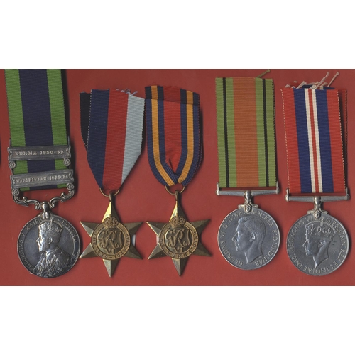 51 - 1914-15 Star trio with MID oakleaf, 1909 Indian GSM 2 clasps Waziristan 192-24, Burma 1930-32, WW2 1... 