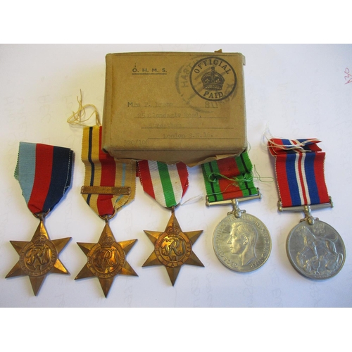 79 - WW1/2 family range with vendor's grandfather and 2 uncles with:
1. WW1 BWM and Victory Medal to 8848... 