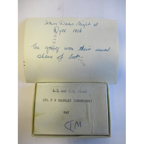 86 - 1962 GSM Northern Ireland clasp and Royal Air Force LSGC to Cpl P R Rashley (C8085206) RAF (SAC on G... 