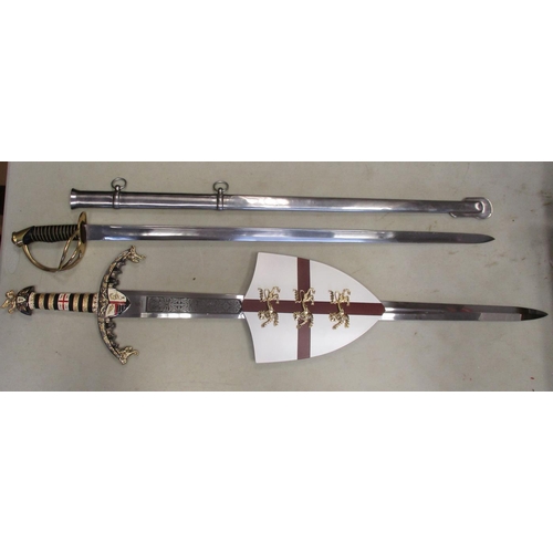 95 - Reproduction firearms and edged weapon range with:
1. Denix Tower flintlock musket, overall length 1... 