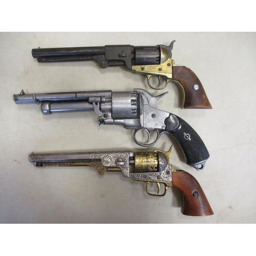 96 - Range of reproduction revolvers with Denix (4), BKA/98 and 1 unidentified, all with revolving barrel... 