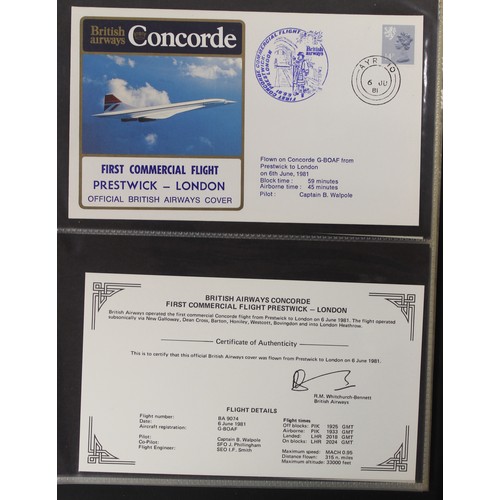 106 - Concorde. Coln Concorde flight covers in 8 stockbooks, also with range loose material i.e. newspaper... 