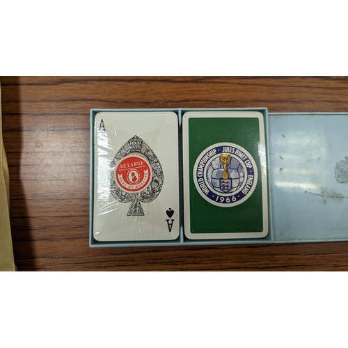 166 - 1966 De la Rue Jules Rimet Cup world championship 52 card deck playing cards (2), generally mint con... 