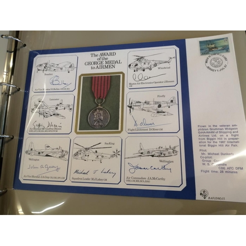 110 - Royal Air Force. DM Series coln very large covers, each signed multiple times by pilots, contained i... 