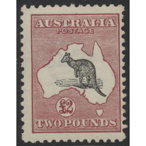 117 - Australia. 1913 £2 Kangaroo and Map UM, with Simon Dunkerley cert (2004). (SG 16) Cat. 6500 (See Pho... 